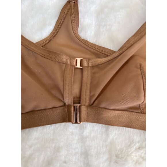 Auden size XS Smooth Unlined Wire-Free Racerback Bralette Brown Sexy open front - Picture 3 of 6